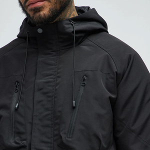 Veste personnalisée pour homme avec logo pour l'hiver, fermeture éclair intégrale avec poches poitrine, manches longues pour les acheteurs en gros / service OEM, couleur unie - Product Image 3