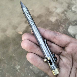 Wholesale Beautiful Handmade Damascus <b>Pen</b> Custom Logo Damascus Steel <b>Gift</b> Ballpoint <b>Pen</b> With Wooden Box - Product Image 2