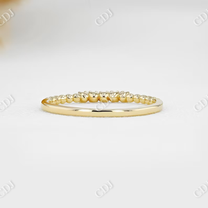 High Quality 14k Solid <b>Gold</b> Thin Beaded Natural Diamond Wedding Band Professional Manufacturing IGI Certified Natural Diamond - Product Image 5
