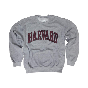 Sweat-shirt d'hiver de l'Université de Harvard, officiellement sous licence, en polaire polyester/coton écologique, col montant à blocs arqués, coupe ample - Product Image 1