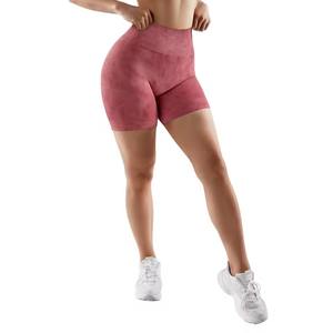 Shorts de yoga pour femmes en gros personnalisés, couleur unie, shorts de course tie-dye, pantalons de sport de plein air, cyclisme et fitness - Product Image 2