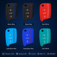 Housse de protection en silicone pour clé de voiture VW Golf 7 6 Sagitar Lavida Bora Polo, clé intelligente à 3 boutons, protection intégrale