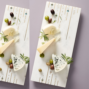 Luxueux plateau de Noël en marbre parfait pour l'affichage de service de vacances et les cadeaux Superbe décoration d'intérieur Accent à bas prix - Product Image 6