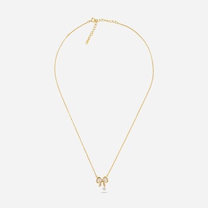 Collier en argent 92,5 plaqué or 191366, chaîne à maillons tendance religieuse avec perle et diamant, placage rhodium, pour mariage ou cadeau - Product Image 4