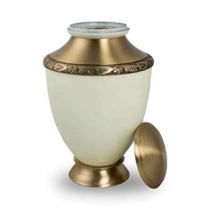 Urne funéraire en métal pour cendres humaines adultes, grande, artisanale, commémorative, disponible en laiton et en aluminium - Product Image 1