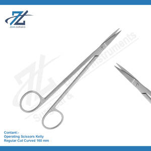 Kelly Regular Cut Curved Operating Scissors 160mm Stainless Steel Manual <b>Dental</b> Use High Quality Easy Operation - Product Image 2