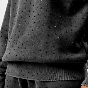 Wholesale Custom <b>Women</b> Rhinestone Hoodies Premium Fleece Pullover <b>Hoodie</b> Custom Logo OEM ODM Private Label Streetwear Casual USA - Product Image 4