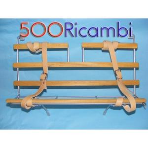 Fiat 500 EPOCA <b>Car</b> <b>Organizer</b> with Iron Portapacchi Wooden Baton and Cinghie for Better Storage Solution - Product Image 1