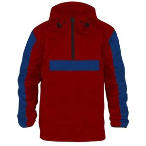 Water Repellent Nylon Pullover Windbreaker Streetwear Blank Hooded <b>Half</b> <b>Zip</b> Anorak <b>Jacket</b> Anorak with Reflective - Product Image 5
