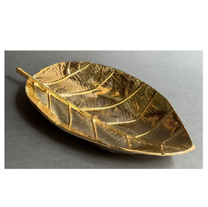 Luxurious Quality Dinnerware Modern Serving Dishes Leaf Shape in Bulk <b>Vintage</b> Design Solid Aluminium Dish and Platter - Product Image 2