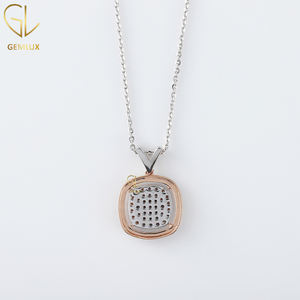 สร้อยคอเพชรโมอิสสำหรับผู้หญิงดีไซน์คลาสสิกเครื่องประดับงานแต่งงานสีทองคำขาวพร้อมสร้อยคอตัดสวยงาม - Product Image 3