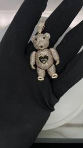 Colgante de oro macizo de 14 quilates estilo Hip Hop, diamantes naturales, pureza, uso diario, joyería de moda, colgantes de diamantes, abalorios - Product Image 2