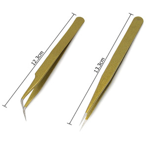 Nouvelles pinces à épiler courbées et droites antistatiques en acier inoxydable pour faux cils, outils de maquillage, outils de manucure et de nail art - Product Image 5