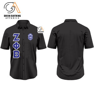 Camisa de Botones Zeta Phi Beta, Camisa Casual de Manga Corta para Mujer, Camisa de Poliéster para Playa - Product Image 3