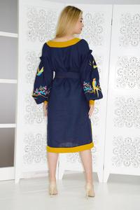 Embroidered Ukrainian <b>Summer</b> Boho Designer <b>Dress</b> Plus Size Long <b>Sleeve</b> Side Slit Natural Waist Woven Weaving O-Neck Sustainable - Product Image 4