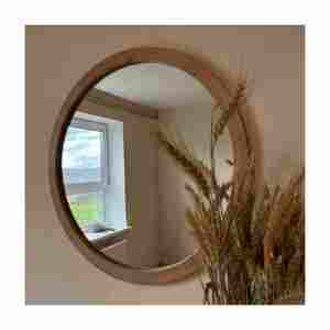 Espejo de decoración con marco de madera redondo hecho a medida más vendido, diseño moderno hecho a mano de alta calidad para decoración del hogar de pared - Product Image 1