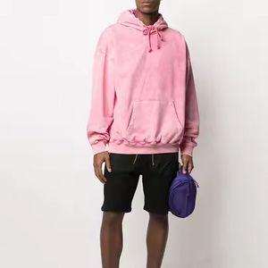 Venta al por mayor de alta calidad de los hombres pulóver con capucha lavado ácido Estilo Vintage impresión personalizada bordado de poliéster/mezcla de algodón de lana - Product Image 3