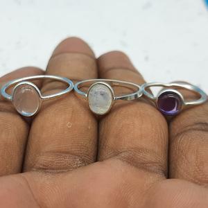 Dainty <b>Rose</b> <b>Quartz</b> Bezel Ring 925 Sterling Silver Elegant Simple <b>Jewelry</b> Gift for Wedding Anniversary-Brilliant Cut Diamond - Product Image 1