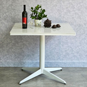 BA68163 Square <b>Dining</b> <b>Table</b> 80x70cm with Stone Top Assembled and Extendable for Home Bar or Living Room Furniture - Product Image 2