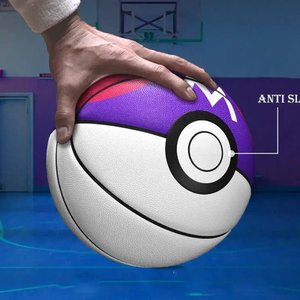 Ballon de basketball officiel Pokémon taille 5 et 6, en caoutchouc et cuir PU, pour entraînement en salle, avec logo imprimé, pour compétition - Product Image 2