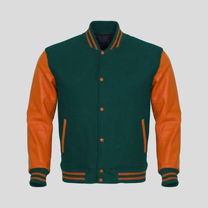 Wholesale High Quality Pu Leather Sleeve Cool Varsity Letterman Jacket Manufactured CollegeBaseballjacket for men - Product Image 4