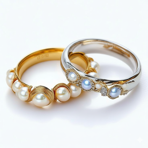 Bague en argent sterling 925 plaqué or 18 carats avec perle naturelle de luxe de 4 mm ronde et zircon cubique, bijoux fins pour femmes, bijoux faits à la main - Product Image 4