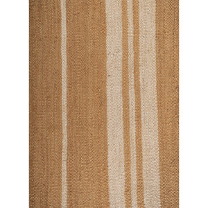 พรมปูพื้นลายทางสีเบจและสีน้ำตาล Nomadic Threads รุ่น PDJT-809 ทำจากปอกระเจาและป่าน ทอแบบแบน เหมาะสำหรับใช้ในบ้าน ห้องนอน ห้องนั่งเล่น และทางเดิน - Product Image 3