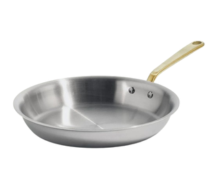 Fabricante indio, artesanía, sartén clásica de acero inoxidable para servir, mango de madera, sartén superventas - Product Image 6