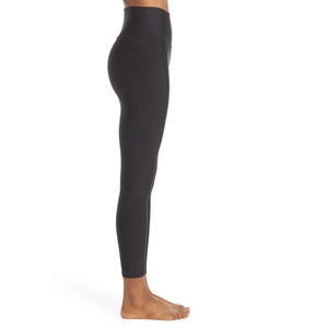 Mallas de entrenamiento de gimnasio para mujer de calidad superior diseño liso ajustado con logotipo personalizado tela de punto de cintura media - Product Image 3