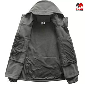 Customized Design Softshell <b>Jacket</b> for <b>Men</b> Zipper Closure Breathable Fabric with Customized Logo - Product Image 2