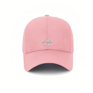 Gorra de béisbol de 5 paneles personalizada nueva moda al por mayor con lazo de diamantes de imitación y logotipo bordado para deportes al aire libre y ropa informal - Product Image 1