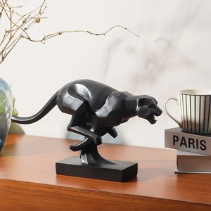 Sculpture décorative de panthère noire pour affichage de table à la maison et pièce d'accent intérieur de salon moderne et élégant - Product Image 4