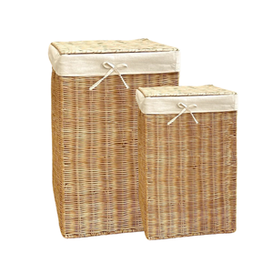 Cesta de lavandería de ratán de jacinto de agua vietnamita con tapas, diseño duradero y ahorrador de espacio, decoración del hogar, organizador de lavandería - Product Image 1