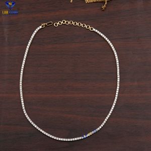 6.72 TDW Collier de diamants ronds taille brillant or jaune 18 carats collier de diamants en laboratoire bijoux - Product Image 2