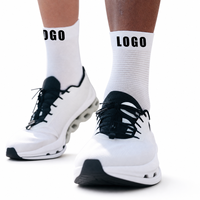 Chaussettes de sport en coton respirantes pour hommes avec logo personnalisé, broderie, vente en gros, chaussettes de course athlétiques