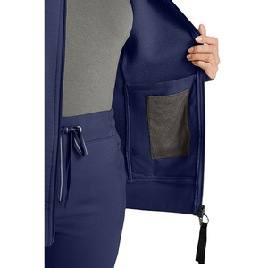 Veste médicale en toile élégante avec fermeture éclair sur le devant pour infirmières, médecins et personnel de santé, avec une coupe confortable et toutes les caractéristiques - Product Image 6