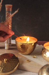 Luxury Metal Hammered Wax Jar Candle With Lid Home Christmas Wedding Outdoor Decor in Best Price - Product Image 6