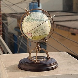 Brass Antique Bản Đồ Thế Giới Globe 1 Màu Sắc Tùy Chỉnh In La Bàn Từ Tin Trang Trí Xoay Trái Đất Địa Lý Nghệ Thuật Món Quà Hoàn Hảo - Product Image 5