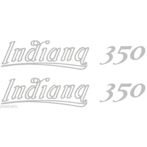 Kit di 4 Adesivi Laterali per Moto DUCATI INDIANA 350, Dimensioni Personalizzate, Adesivi Serbatoio con Logo Indiana350 ARGENTO - Product Image 1