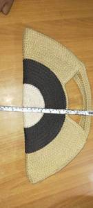 Bolsos de Mano de Yute Dorado Tejido a Crochet para Mujer, Bolsos de Playa de Verano Hechos a Mano con Asa Larga, Bolsillo Forrado y Cierre de Cremallera - Product Image 3