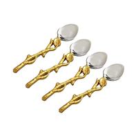 Couverts élégants en acier inoxydable bronze doré à poignée en spirale de style américain classique