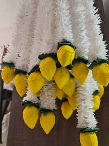 Jasmine Lotus Buds With <strong>Green</strong> Leaves Floral Garland Indian Wedding Haldi Sangeet an Mandap Decor South Indian <strong>Temple</strong> Decoration - Product Image 6
