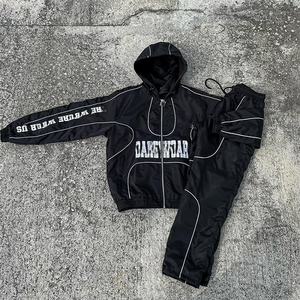 Conjunto Deportivo de 2 Piezas con Estampado Personalizado al por Mayor, Ropa Deportiva Urbana, Sudadera con Capucha de Felpa Técnica de Algodón de Diseñador, Chándales para Hombre - Product Image 3