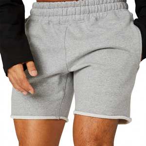 Short de jogging en mélange de coton et de polyester pour hommes, logo personnalisé, respirant, ourlet brut d'entraînement en polaire de gymnastique, avec ourlet solide, vente en gros - Product Image 2