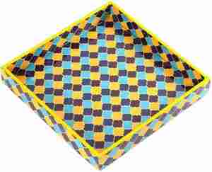 Plateau de service en bois MDF fait main avec impression émaillée personnalisée et design luxueux - plateau à fruits secs très vendu - Product Image 1