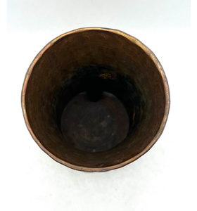 Antique <b>Copper</b> Tapered Flower <b>Vase</b> Ribbed Rustic Etched Design Hand-etched Aluminium Ornamental Details for Weddings Tabletop - Product Image 3