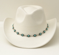 Chapeau de cowboy en feutre chic et tendance pour l'hiver, style western, avec ruban et corde, 100% polyester, unisexe, nouvelle collection Phoenix Fashion.