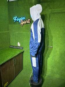 OEM Design 100% Polyester Blanc et Bleu Hommes Tech Polaire Survêtement Full Zip Hoodie Joggers Sweatpants Ensemble de survêtements pour hommes - Product Image 3