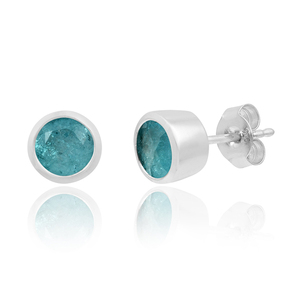Boucles d'oreilles de haute qualité en vente chaude, argent sterling 925, pierre précieuse onyx verte, forme ronde, boucles d'oreilles à clous, boucles d'oreilles tendance, vente en gros - Product Image 5