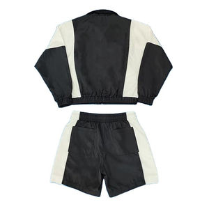 Hot Selling Customized <b>Men</b> Winter <b>Joggers</b> Zip up <b>Nylon</b> Tracksuit <b>Men</b> Customized Two Piece Windbreaker Short Set Manufacturer - Product Image 2
